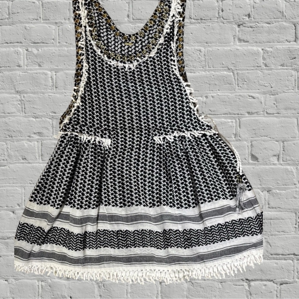 Dodo Bar Or EMBROIDERED BOHO 100% Cotton Dress SIZE MEDIUM MI
